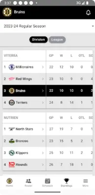 Bruins android App screenshot 1